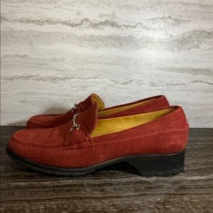 Red Suede Pinch Loafers Cole Haan size 10.5